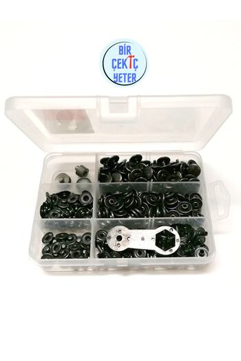 Klinkshop 12.5mm Snap Hammer Application Apparatus and 60 Black Color Snaps-stainless Brass Snaps