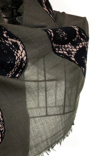 CASHMERE AND SİLK MAWLANA Wool Modal Cashmere Snake Model Shawl