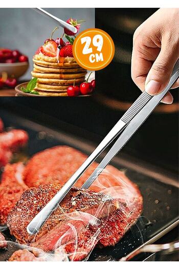 WAPPA Masterchef Practical - 30 Cm Steel Tweezers Tongs, for Cooking and Turning