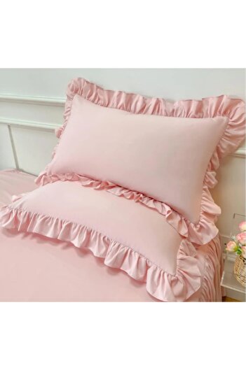 eyma home Μαξιλαροθήκη 100% βαμβακερή βολάν 2 τεμάχια (50×70cm)