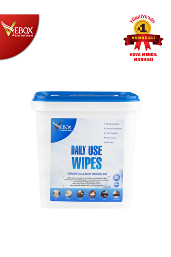 VEBOX Daily Use Wipes Daily Use Bucket Wet Wipes 250 Pieces