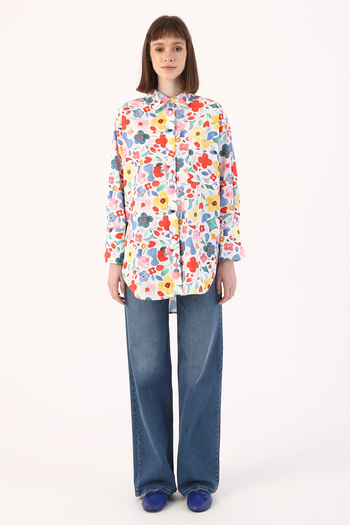 ALLDAY Multicolored 100% Cotton Patterned Shirt Tunic