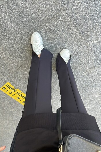 Ka Hijab Black Slit Trousers