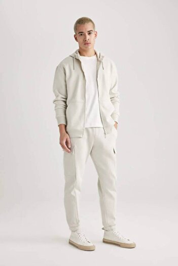 DeFacto B4367AX/GR437 Defacto Men's Tracksuit Bottom STONE