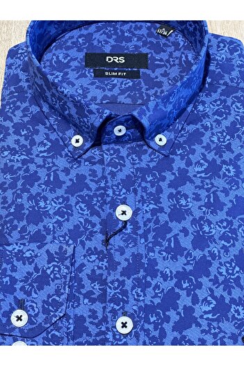 Dorss Довгорукавна сорочка Slim Fit з квітковим візерунком з бавовни для чоловіків