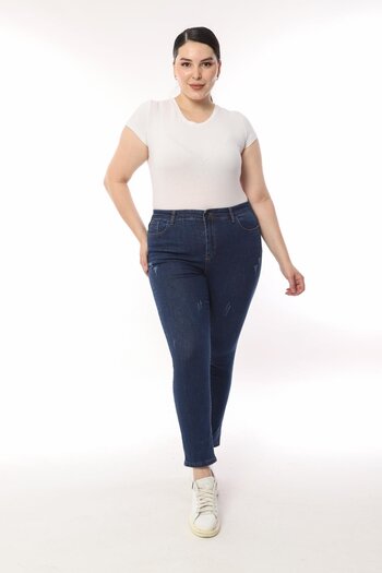 yakamor Women's Battal Cuffed Jeans