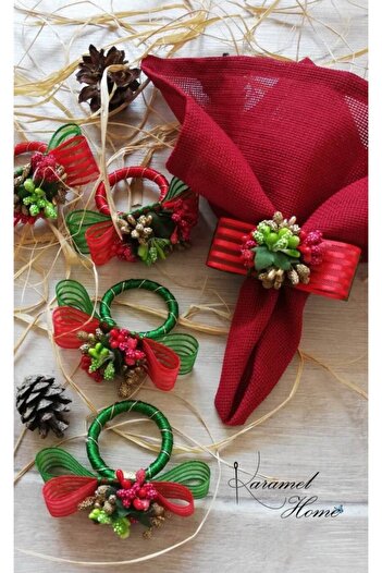 Karamelhome Set of 6 Bow Napkin Rings