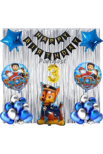 Parti Station Paw Patrol Chase Balloon Set for 3 Years Old, Birthday