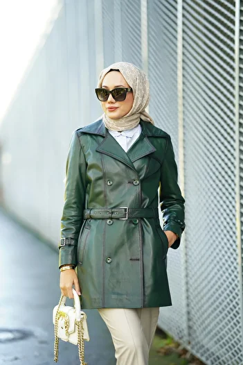 CE-YIL DERİ ÜRÜNLERİ Leather Trench Coat