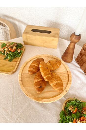 KaiHome Wooden Light Color Round Standing Riser/Conditioner/Organizer