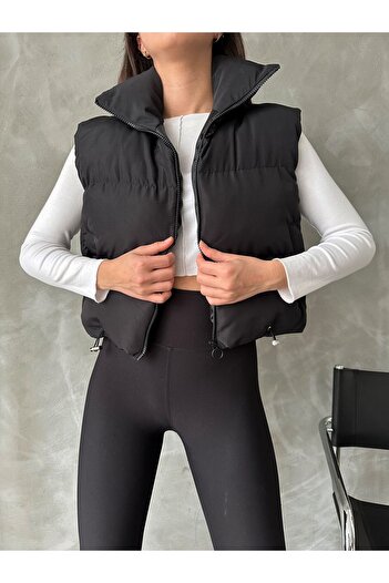MEECY Women's Short Crop Puffer Vest