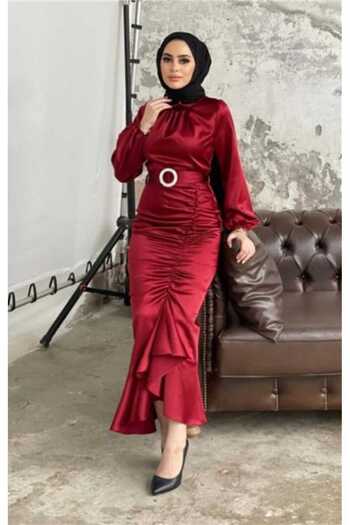moda zeynaa Fish model satin evening dress