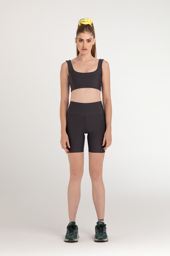SHEISMONO High Waist Biker Tights Smoked