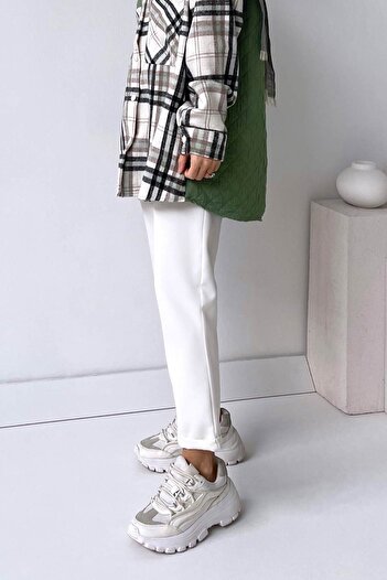 Ka Hijab Rope Detail Carrot Trousers - White