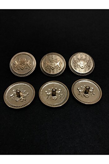 aensia Gold Double Lion Model Large Size Button 40 Size Metal Button Trench Coat and Coat Button 6-Piece Button Pack