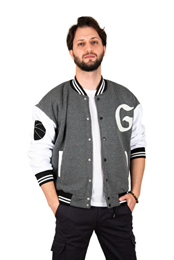 DeepSEA Чоловіча спортивна куртка антрацитового кольору з шипами College Coat 2304761