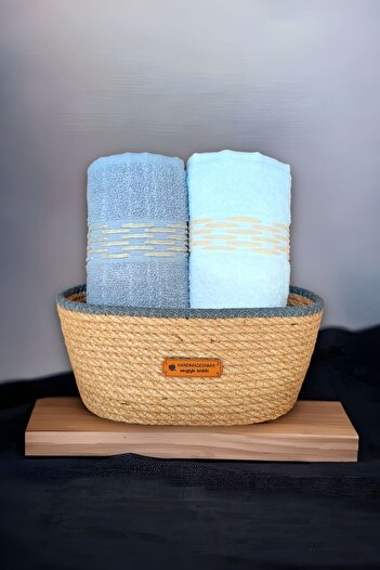 HandmadeSNM Ручно виготовлений плетений кошик і набір рушників, рушник для рук і обличчя, плетений кошик