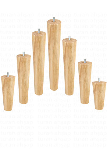 turanahşap Picior conic din lemn - Picior de bază, Picior de scaun, Picior de mobilier / Lungime: 18 Cm
