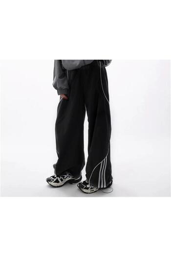 Touz Moda Y2K Gorpcore Black Sweatpants