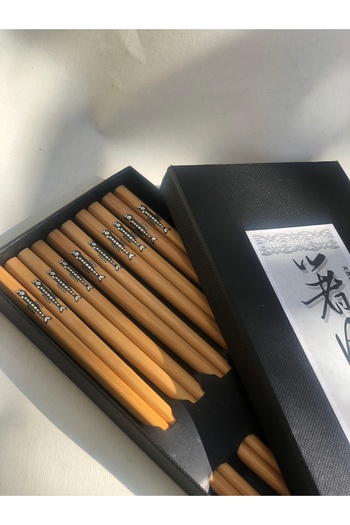 Tam Seramik Japanese Bamboo Chopstick Fish Set 5 Pairs Boxed