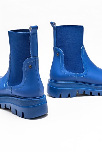Elle Shoes Mavi Kadın Günlük Düz Bot