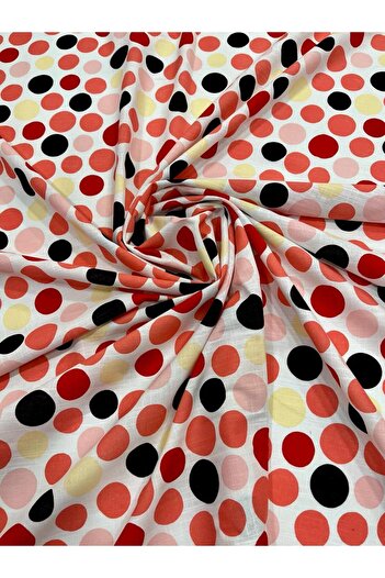 Esterella polka dot woven piece fabric/flamed linen fabric (width: 145 cm)