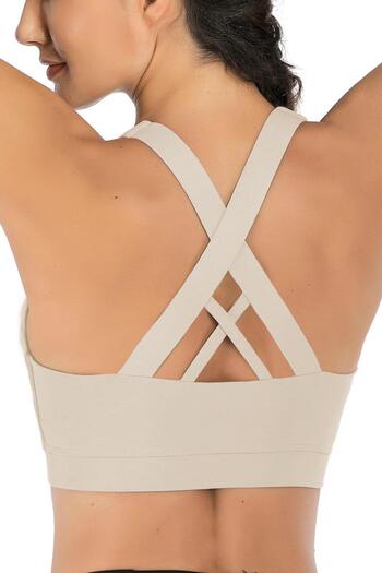GHASSY CO. Ghassy Co. Kadın Çarpraz Sırt Detaylı Criss Cross Kaplı Yoga Egzersiz Fitness Spor Sütyeni