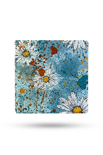 Begoloni Stone Decor Natural Stone Trivet 20x20cm Daisy Patterns Printed Stone Trivet 349