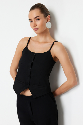 Trendyol Collection Pletená černá halenka - TWOSS24BZ00305