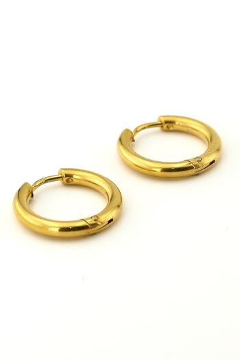 Solfera Yellow Stainless Steel Round Design Hoop Steel Earrings E761