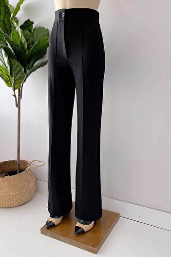 Ka Hijab Palazzo High Waist Trousers - Black