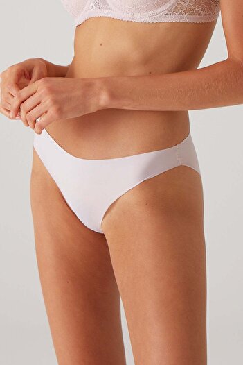Pierre Cardin Ecru-powder-blAcK Women's PAnties Set of 3 - Non-mArKing, Cotton Net Disconnection 2835