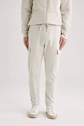 DeFacto B4367AX/GR437 Defacto Men's Tracksuit Bottom STONE