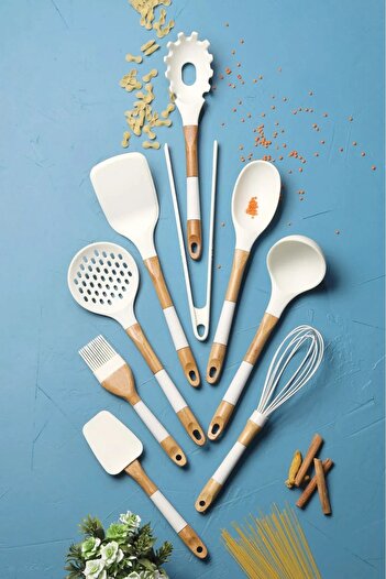 behila Pink & More 9 Piece Silicone Chef Serving Set