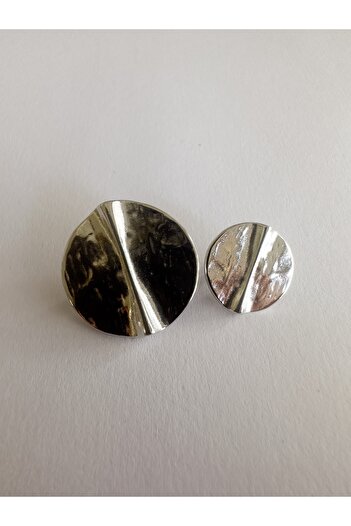 aensia Silver Special Design Embossed Button - Line Detailed, 12 Pack (6 Large + 6 Small)