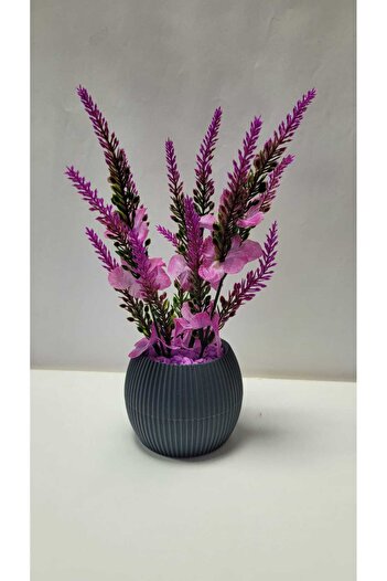La bella bazar Planta artificială de lavandă garnitură într-un mini ghiveci de 20 cm, floare decorativă de masă pentru baie, bucătărie, 20 cm