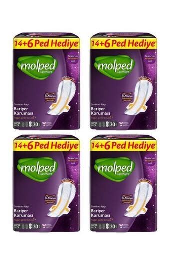 Molped Super Night Super Night 20 Pieces X 4 Hygienic Pads