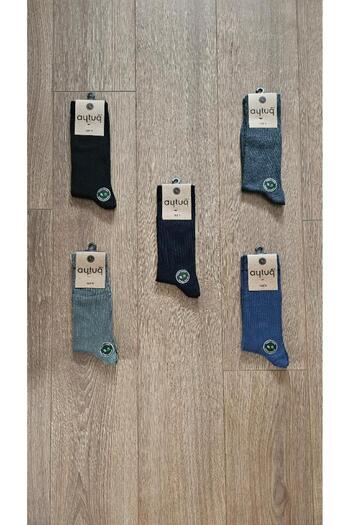 Aytuğ AYTUĞ WINTER GROUP 5 PAIRS MEN'S BAMBOO COTTON FLAT COLOR SOCKET SOCKS - 24400