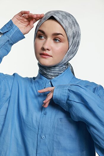 Modakaşmir Mk Dama Cotton Scarf Gray