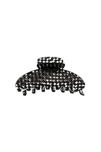 Roberta Lorenz Black Checkered Latch Buckle, Bow Can Be Added, Quality Bone Material Buy 4 Pay 3