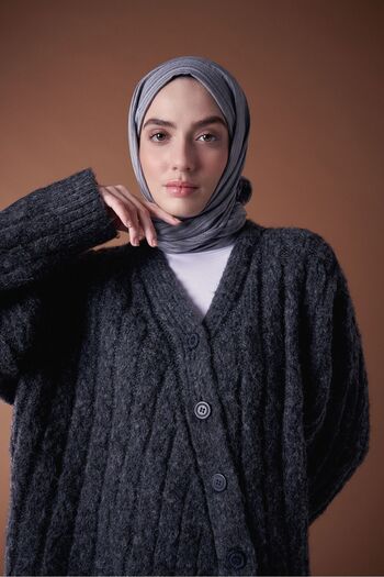 Modakaşmir Misto Cotton Series Shawl Gray