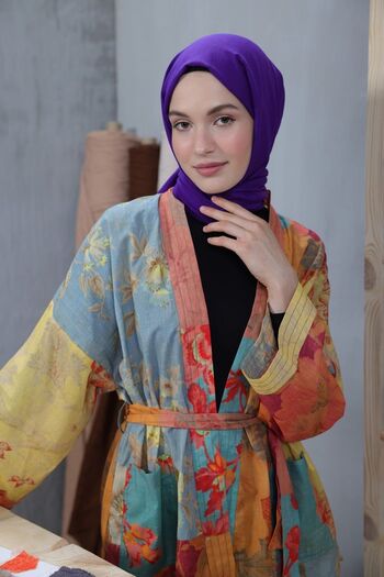 Modakaşmir Cozy Cotton Series Shawl Purple