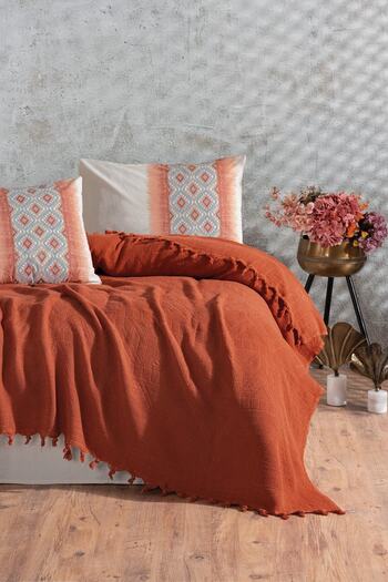 Cotton Box Jacquard Double Pique Set Papina Cinnamon