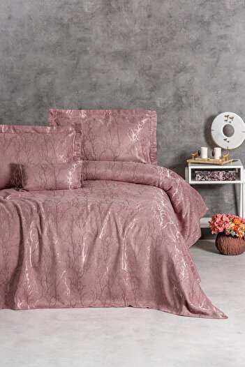 Cotton Box Dalya Dried Rose Smart Double Bedspread