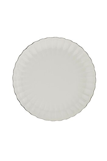 Kütahya Porselen Bone Luz 6-Piece Cake Plate Platinum