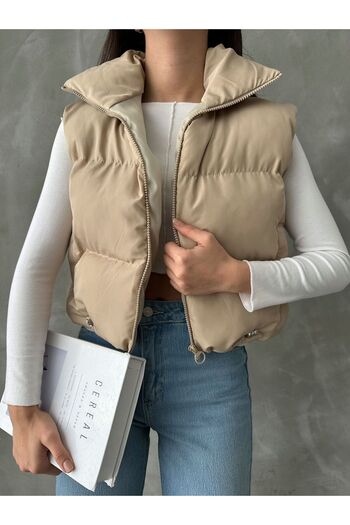 MEECY Women's Short Crop Puffer Vest