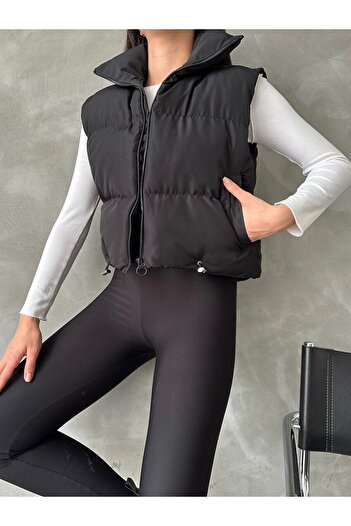 MEECY Women's Short Crop Puffer Vest