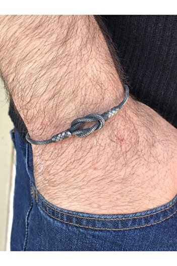 Sultan Telkari Aşk Düğümü Model 1000 Ayar Kazaziye Gümüş Unisex Bileklik