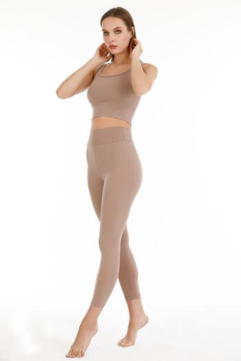 Sensu Women's High Waist Ribbed Leggings Tyt110