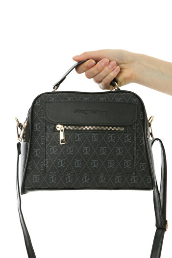 Baghashtag Black Leather Bag - Business Style, 3 Pockets and Lined